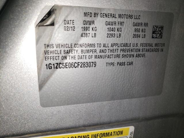 1G1ZC5E06CF283079 - 2012 CHEVROLET MALIBU 1LT 银色 照片 12