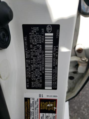 4T1BK1EB9DU076717 - 2013 TOYOTA AVALON BASE Ağ foto 12