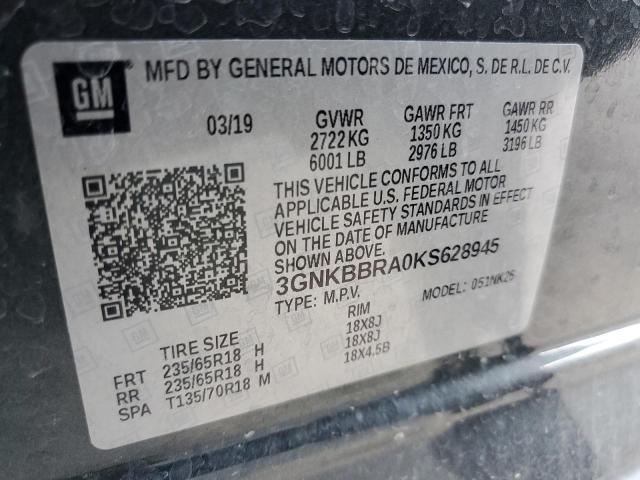 3GNKBBRA0KS628945 - 2019 CHEVROLET BLAZER 1LT BLACK photo 13