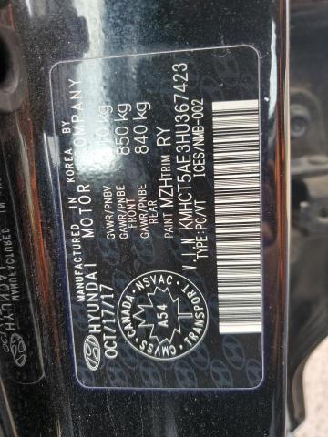 KMHCT5AE3HU367423 - 2017 HYUNDAI ACCENT SE BLACK photo 12