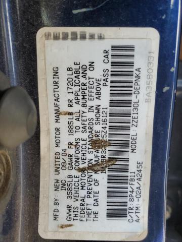 1NXBR32E25Z416121 - 2005 TOYOTA UK CE BLUE photo 12