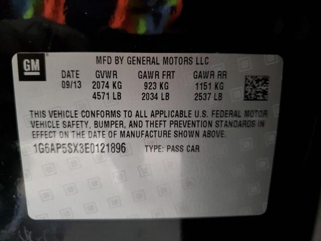 1G6AP5SX3E0121896 - 2014 CADILLAC CTS BLACK photo 12
