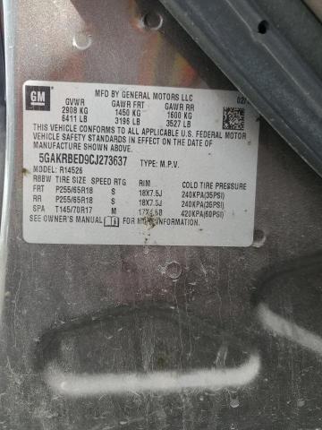 5GAKRBED9CJ273637 - 2012 BUICK ENCLAVE BROWN photo 13