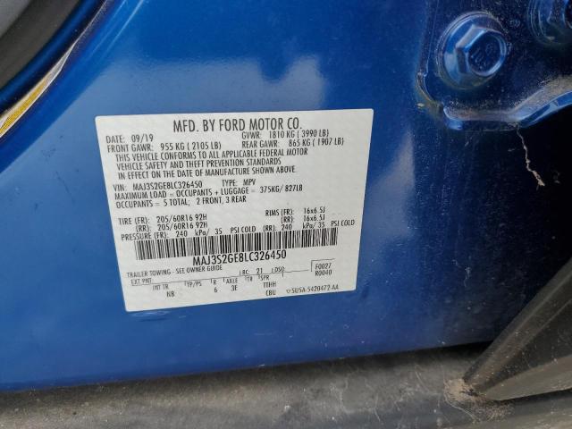 MAJ3S2GE8LC326450 - 2020 FORD ECOSPORT SE BLUE photo 13