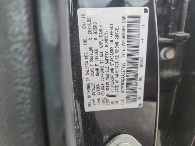1HGCP3F82AA024126 - 2010 HONDA ACCORD EXL BLACK photo 13