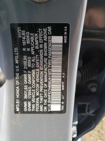 SHHFK7H46MU411672 - 2021 HONDA CIVIC SPORT GRAY photo 12