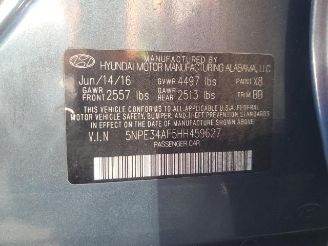 5NPE34AF5HH459627 - 2017 HYUNDAI SONATA SPORT BLUE photo 12