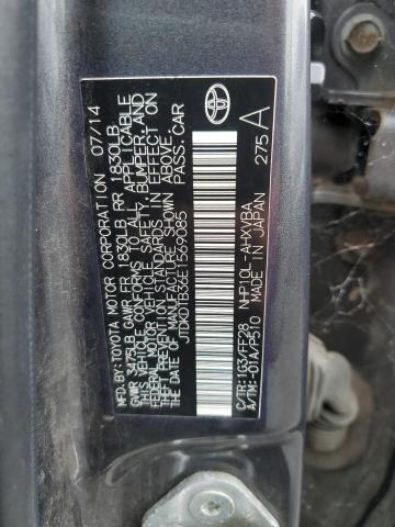 JTDKDTB36E1569085 - 2014 TOYOTA PRIUS C CHARCOAL photo 12