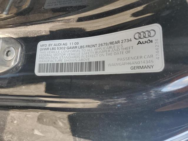 WAUVGAFH6AN014345 - 2010 AUDI S5 PRESTIGE Սև լուսանկար 12