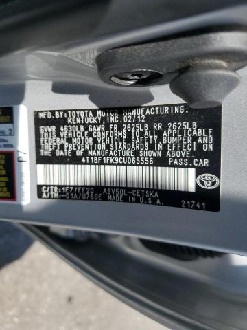 4T1BF1FK9CU065556 - 2012 TOYOTA CAMRY BASE ვერცხლისფერი ფოტო 12