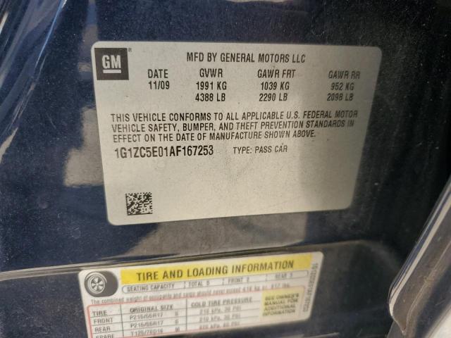 1G1ZC5E01AF167253 - 2010 CHEVROLET MALIBU 1LT 蓝色 照片 12