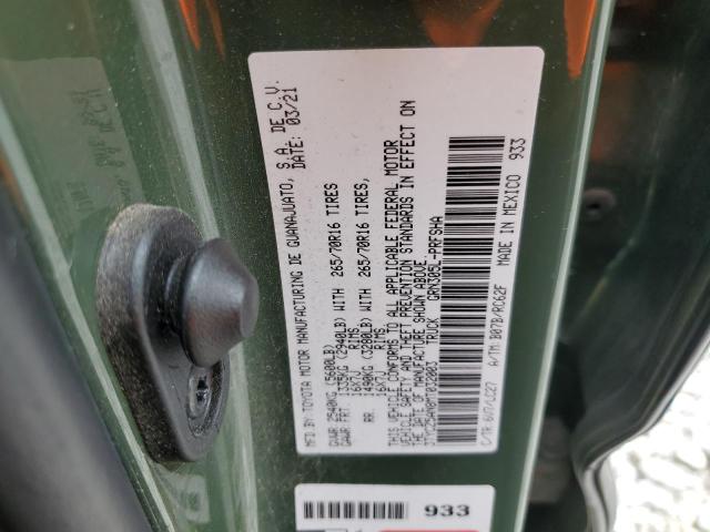 3TYCZ5AN8MT032003 - 2021 TOYOTA TACOMA DOUBLE CAB Verde foto 13