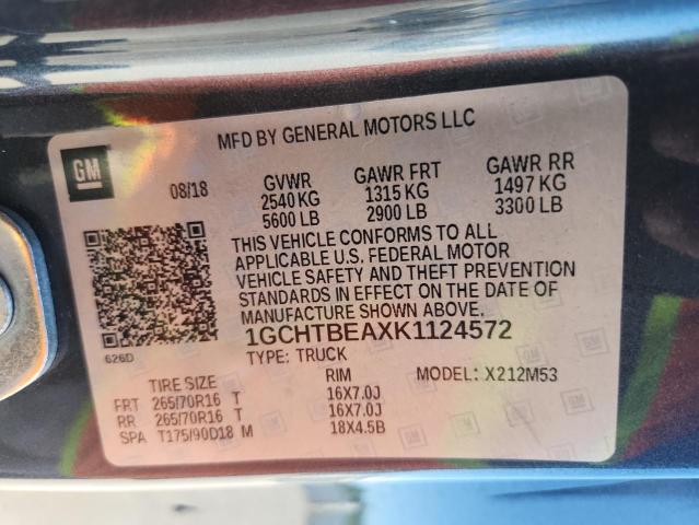 1GCHTBEAXK1124572 - 2019 CHEVROLET COLORADO GRAY photo 12