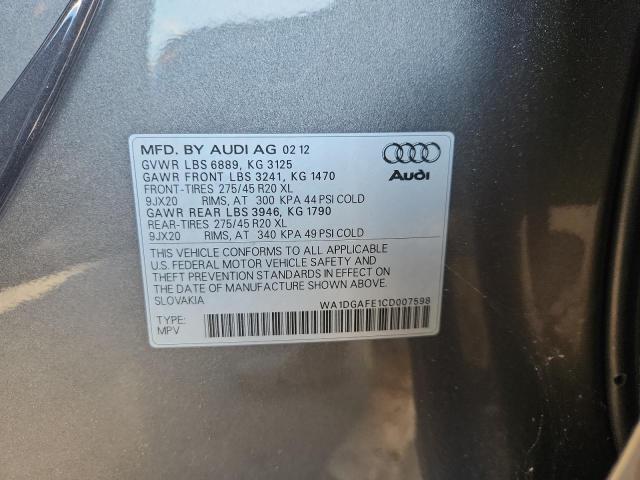 WA1DGAFE1CD007598 - 2012 AUDI Q7 PRESTIGE Сірий фото 13