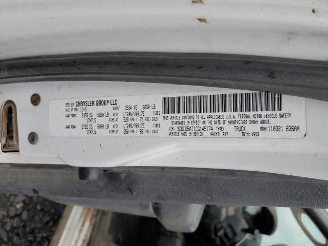 3C6LD5AT1CG145174 - 2012 DODGE RAM 2500 ST Белый фото 12