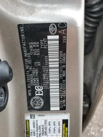 2T1BU4EE5AC219956 - 2010 TOYOTA COROLLA BASE GOLD photo 12