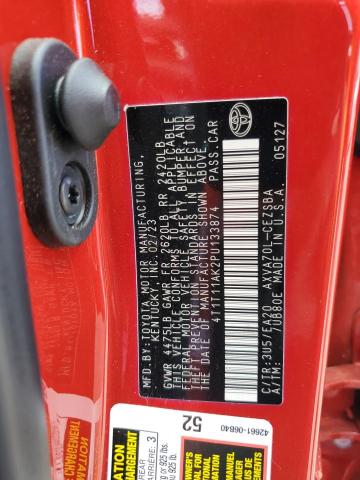 4T1T11AK2PU133874 - 2023 TOYOTA CAMRY SE NIGHT SHADE RED photo 12
