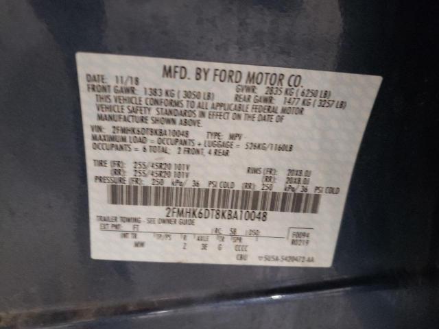 2FMHK6DT8KBA10048 - 2019 FORD FLEX LIMITED BLUE photo 14