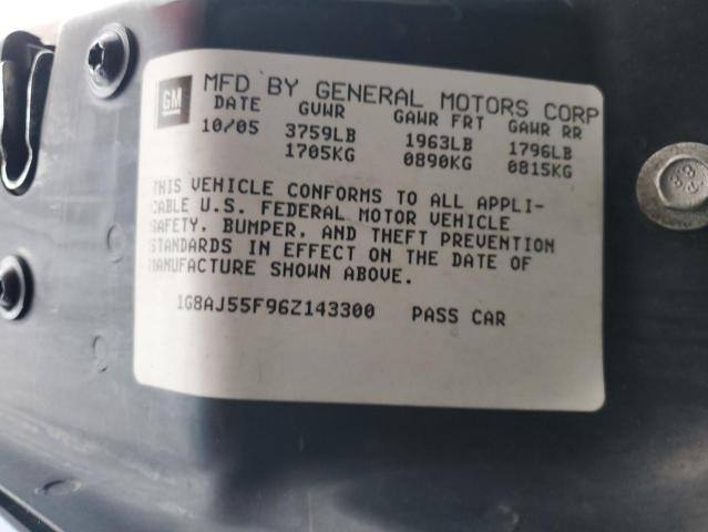 1G8AJ55F96Z143300 - 2006 SATURN ION LEVEL 2 BLUE photo 12