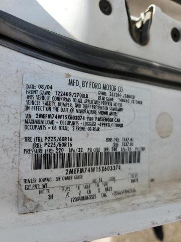 2MEFM74W15X603374 - 2005 MERCURY GRAND MARQUIS GS WHITE photo 12