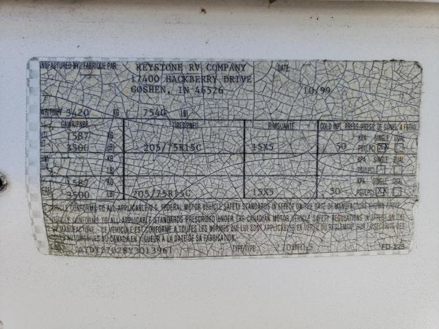 4YDT27028Y3013961 - 2000 KEYSTONE RV SPRINGDALE Blanc photo 10