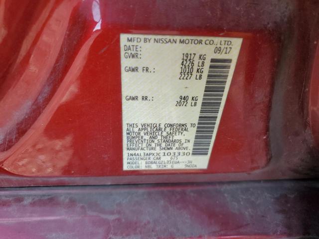 1N4AL3APXJC103330 - 2018 NISSAN ALTIMA 2.5 წითელი ფოტო 13