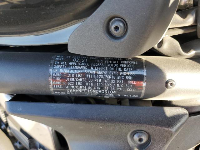 JKAENEE15MDA06104 - 2021 KAWASAKI EN650 E GRAY photo 9