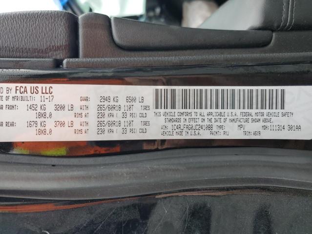 1C4RJFAG0JC241088 - 2018 JEEP GRAND CHER LAREDO Schwarz Foto 13