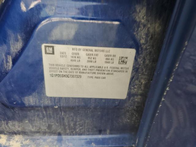1G1PD5SH3C7307329 - 2012 CHEVROLET CRUZE LS 蓝色 照片 12