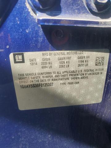 1G6AY5S36F0125307 - 2015 CADILLAC CTS PERFORMANCE COLLECTION BLUE photo 12