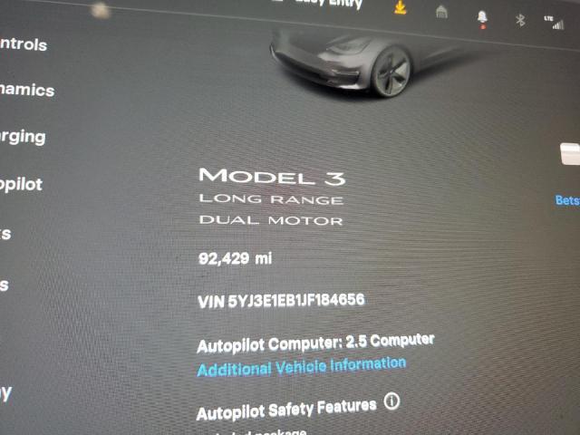 5YJ3E1EB1JF184656 - 2018 TESLA MODEL 3 黑色 照片 9