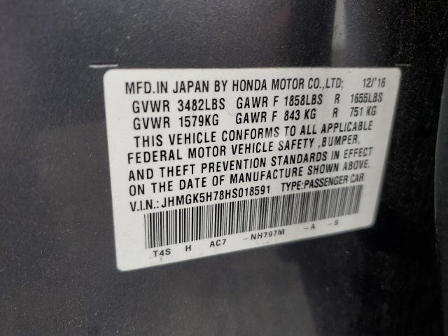 JHMGK5H78HS018591 - 2017 HONDA FIT EX 灰色 照片 13