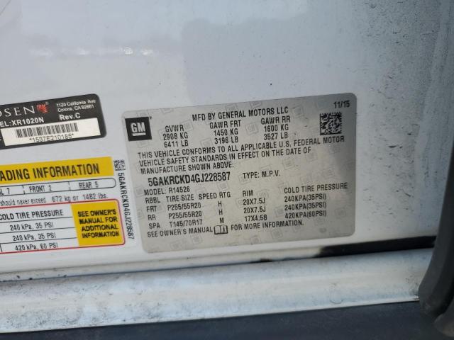 5GAKRCKD4GJ228587 - 2016 BUICK ENCLAVE თეთრი ფოტო 13