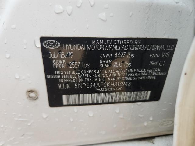 5NPE34AF0KH813948 - 2019 HYUNDAI SONATA LIMITED WHITE photo 13