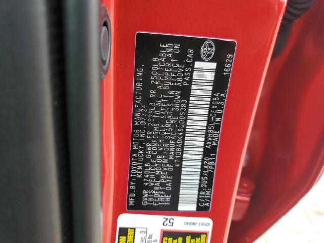 4T1DBADK4SU005383 - 2025 TOYOTA CAMRY XSE RED photo 12