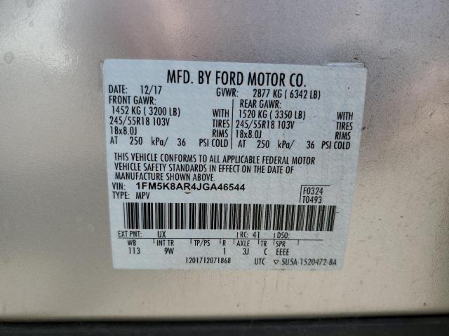 1FM5K8AR4JGA46544 - 2018 FORD EXPLORER POLICE INTERCEPTOR 银色 照片 13