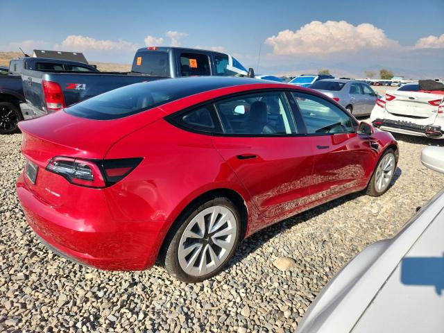 5YJ3E1EB3NF153995 - 2022 TESLA MODEL 3 Rojo foto 3