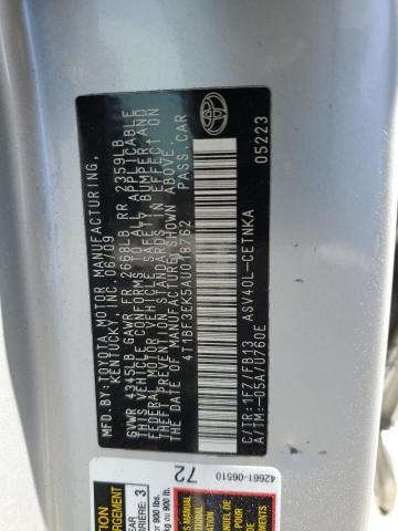 4T1BF3EK5AU018762 - 2010 TOYOTA CAMRY BASE SILVER photo 12