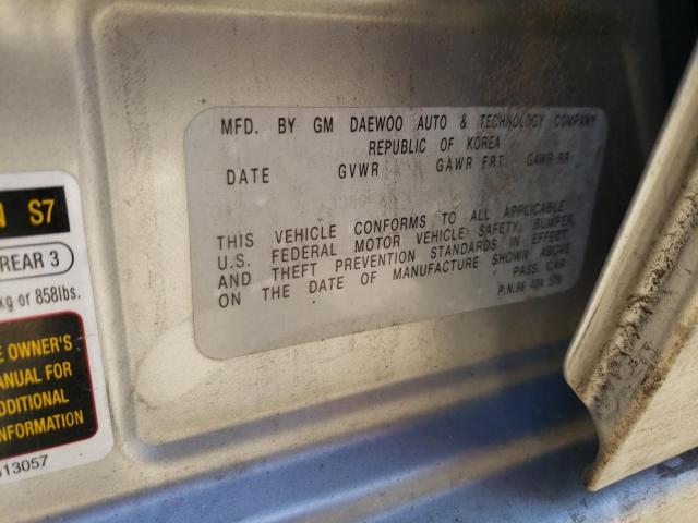 KL1TD526X5B391435 - 2005 CHEVROLET AVEO BASE SILVER photo 12