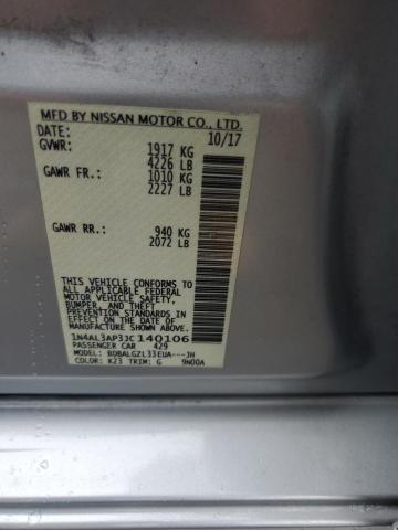 1N4AL3AP3JC140106 - 2018 NISSAN ALTIMA 2.5 SILVER photo 13