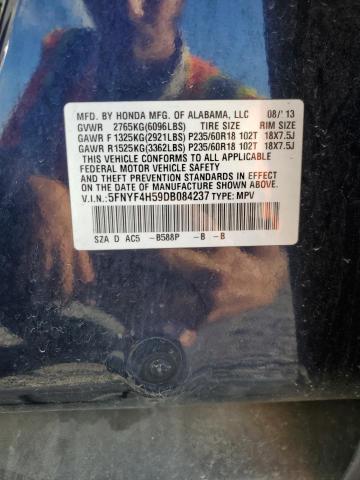 5FNYF4H59DB084237 - 2013 HONDA PILOT EXL 蓝色 照片 13
