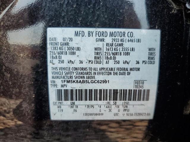 1FM5K8AB5LGC62991 - 2020 FORD EXPLORER POLICE INTERCEPTOR Qara foto 13