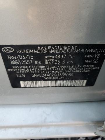 5NPE24AF2GH338085 - 2016 HYUNDAI SONATA SE Күміс фото 12