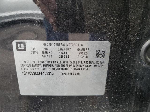 1G11C5SLXFF158313 - 2015 CHEVROLET MALIBU 1LT GRAY photo 12