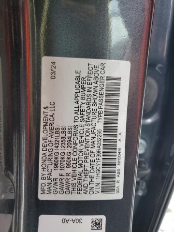 1HGCY1F39RA052295 - 2024 HONDA ACCORD EX GRAY photo 12