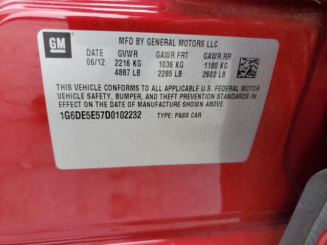 1G6DE5E57D0102232 - 2013 CADILLAC CTS LUXURY COLLECTION Қызыл фото 13