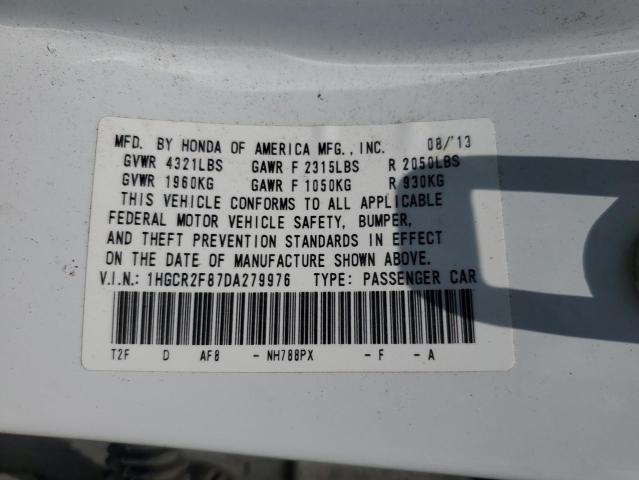 1HGCR2F87DA279976 - 2013 HONDA ACCORD EXL 白色 照片 12