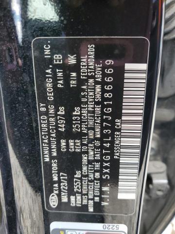 5XXGT4L37JG186669 - 2018 KIA OPTIMA LX BLACK photo 12