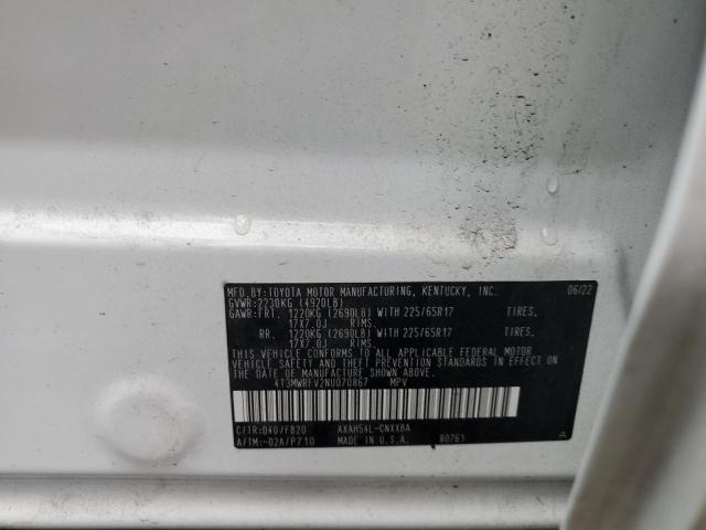 4T3MWRFV2NU070867 - 2022 TOYOTA RAV4 LE Weiß Foto 13