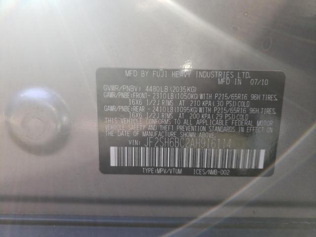 JF2SH6BC2AH916114 - 2010 SUBARU FORESTER XS Grau Foto 13